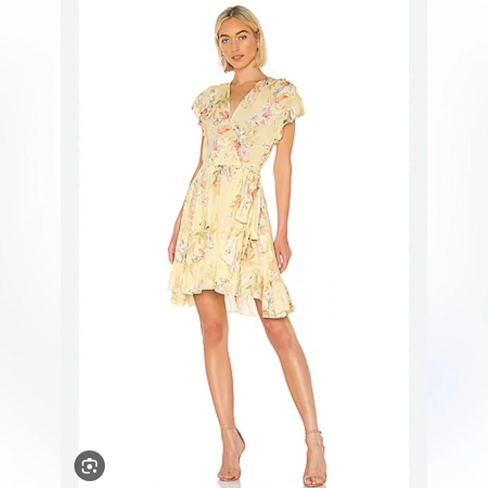 RAVN x Revolve Yellow Floral Wrap Dress size Small - Picture 1 of 11